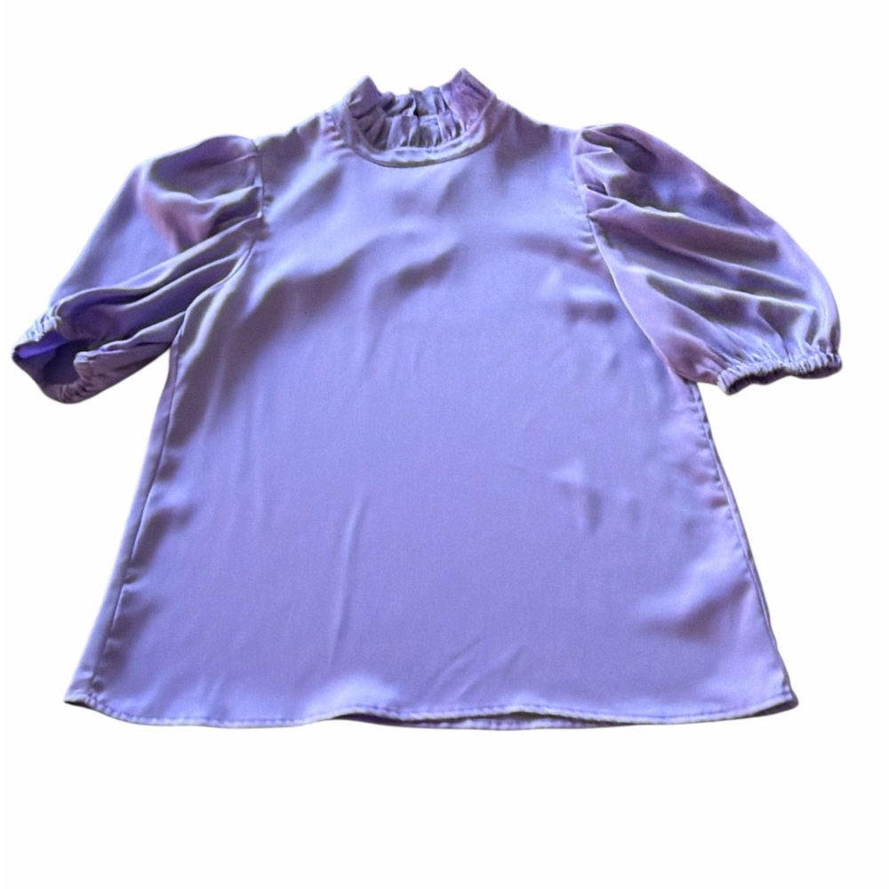 THML Light Purple Short Puff Sleeve Blouse size M
